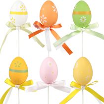Artículo Huevos de Pascua tapones florales decorativos tapones decorativos de colores 6cm 12ud