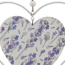 Artículo Corazones decorativos para colgar blanco lila 18,5×17cm 4ud