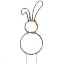 Artículo Decoración de conejito de Pascua tapón decorativo conejito metal natural Al. 36 cm 4 piezas