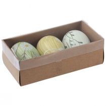 Artículo Huevos de Pascua decorativos para colgar flores jaspeadas 7cm 3ud