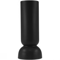Jarrón de Cerámica Negro Moderno Forma Ovalada Ø11cm H25.5cm