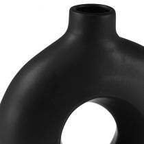 Artículo Jarrón Moderno Cerámica Negro Moderno Ovalado 21×7×20cm