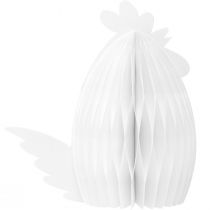 Artículo Figura decorativa de papel en forma de panal de pollo blanco 28,5x15,5x30cm