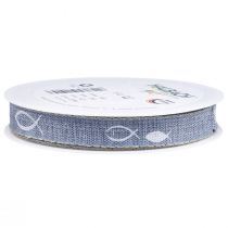 Artículo Cinta de regalo pez cinta azul claro marítimo 15mm 20m