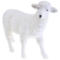 Artículo Oveja figura decorativa decoración de mesa Pascua blanco flocado 30×28cm