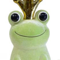 Artículo Rana decorativa con corona príncipe rana decoración verde claro 40,5 cm