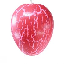 Artículo Percha decorativa Huevos de Pascua craquelado amarillo/rosa/rojo Ø15cm 3 piezas