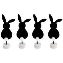 Artículo Soporte mesa decoración conejitos de Pascua fieltro negro 28,5cm 4ud