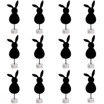 Artículo Soporte mesa decoración conejitos de Pascua fieltro negro 19cm 12ud