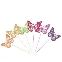 Artículo Decoración primaveral tapones florales mariposas decorativas de madera 28cm 18uds
