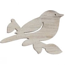 Artículo Decoración dispersa madera primavera pájaro decoración blanco natural 4cm 72 piezas