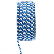 Artículo Cordón azul blanco cinta de regalo cordón decorativo cinta decorativa 25m