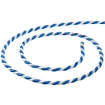 Artículo Cordón azul blanco cinta de regalo cordón decorativo cinta decorativa 25m