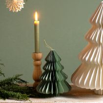 Artículo Árbol de Navidad de papel menta plata brillo H20cm 5 uds
