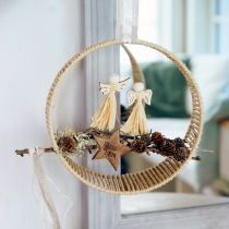 Artículo Anillas decorativas de yute para colgar Ø 29 cm - diseño natural para un diseño creativo de paredes 2 piezas