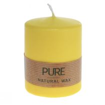 Vela Pilar Amarillo Limón Velas Wenzel Velas PURE 90×70mm