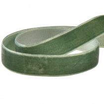 Artículo Cinta de terciopelo cinta decorativa verde cinta de regalo de terciopelo A20mm L10m