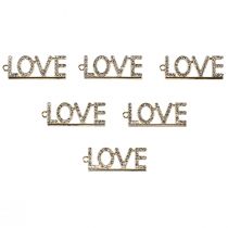 Artículo Colgante decorativo San Valentín Love metal plata 4cm 12ud