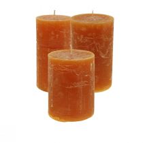 Velas de pilar de color sólido Rústico Atardecer naranja oscuro
