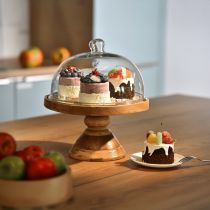 Artículo Plato de madera con cúpula de cristal decorativa para queso Ø27cm H31cm