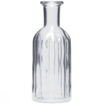 Artículo Jarrón botella, jarrón de cristal, jarrón alto, transparente, Ø7,5cm, H19,5cm, 2 piezas