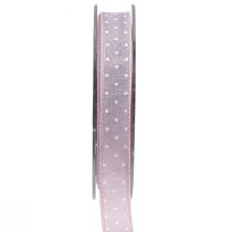 Artículo Cinta de regalo cinta decorativa rosa con lunares 15mm 20m