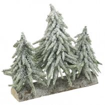 Mini árbol de Navidad trío sobre tronco decoración navideña 28cm