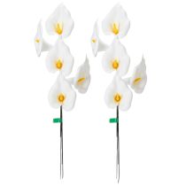 Artículo Cala artificial con estambres amarillos, flores decorativas, 35 cm, 10 unidades.
