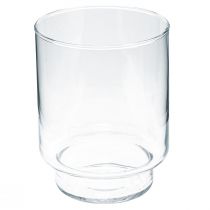 Jarrón de cristal con pie florero decoración de cristal vintage H15cm Ø11cm