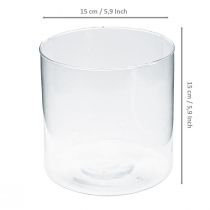 Artículo Florero de vidrio cilindro de vidrio florero decoración de vidrio H15cm Ø15cm