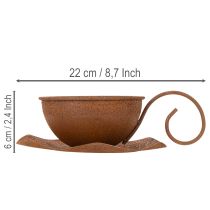 Artículo Maceta y platillo vintage color óxido, Ø17,5 cm H6 cm