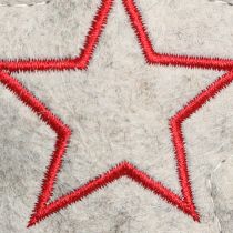 Artículo Estrellas de fieltro para colgar estrellas adornos para árboles de Navidad beige 13cm 6 piezas
