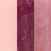 Artículo Juego de 12 velas de pilar en tonos frutos rojos, teñidas por completo, 70x120 mm - Decoración versátil para el hogar