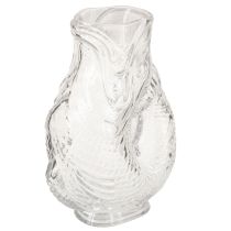 Artículo Jarrón de cristal con forma de pez decorativo para un diseño armonioso de la estancia, 24,5 cm