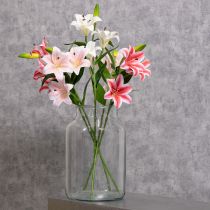 Artículo Lirio artificial para una elegante decoración de salón y aspecto realista, 67 cm, 2 piezas