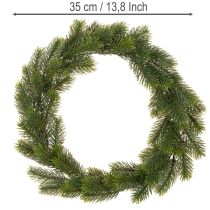 Artículo Corona artificial de abeto verde para decoración de puertas, 35 cm.