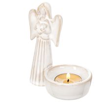 Artículo Adorno de ángel para cuenco con figura pequeña y portavelas redondo de 10 cm (3 unidades)