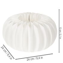 Artículo Anillo de papel de nido de abeja redondo grande con forma de calabaza para flores secas y decoración otoñal, 24 cm, 4 unidades.