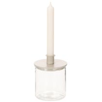 Artículo Portavelas redondos color crema para velas cónicas, decoración de mesa, 10 cm, 2 unidades