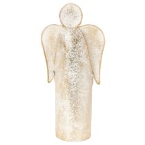 Artículo Figura de ángel para portavelas, color dorado, decoración festiva, 27 cm.