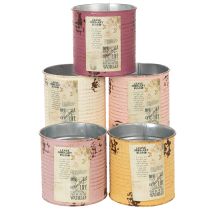 Artículo Lata decorativa, estilo shabby chic, metal, Ø11cm H10.5cm, varios colores