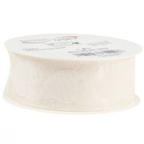 Artículo Cinta de organza crema cinta decorativa corazones 40mm 15m