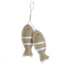 Artículo Adorno colgante deco pez para colgar decoracion marinera rayas 14,5×6cm