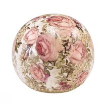 Artículo Bola de cerámica con rosas de loza decorativa de cerámica Ø9,5cm
