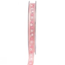 Artículo Cinta de regalo flores cinta decorativa cinta rosa 10mm 15m