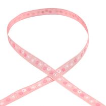 Artículo Cinta de regalo flores cinta decorativa cinta rosa 10mm 15m