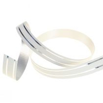 Artículo Cinta con volantes cinta de regalo cinta de lazo blanca con rayas plateadas 10mm 250m