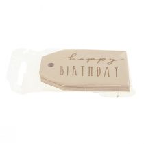 Artículo Etiquetas de regalo papel impreso Happy Birthday 4×7cm 24uds