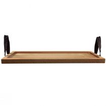 Artículo Bandeja decorativa, bandeja oblonga de madera con asas de haya 50×19,5cm