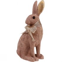 Artículo Conejito de Pascua decoración conejito con lazo marrón decoración de Pascua 25cm